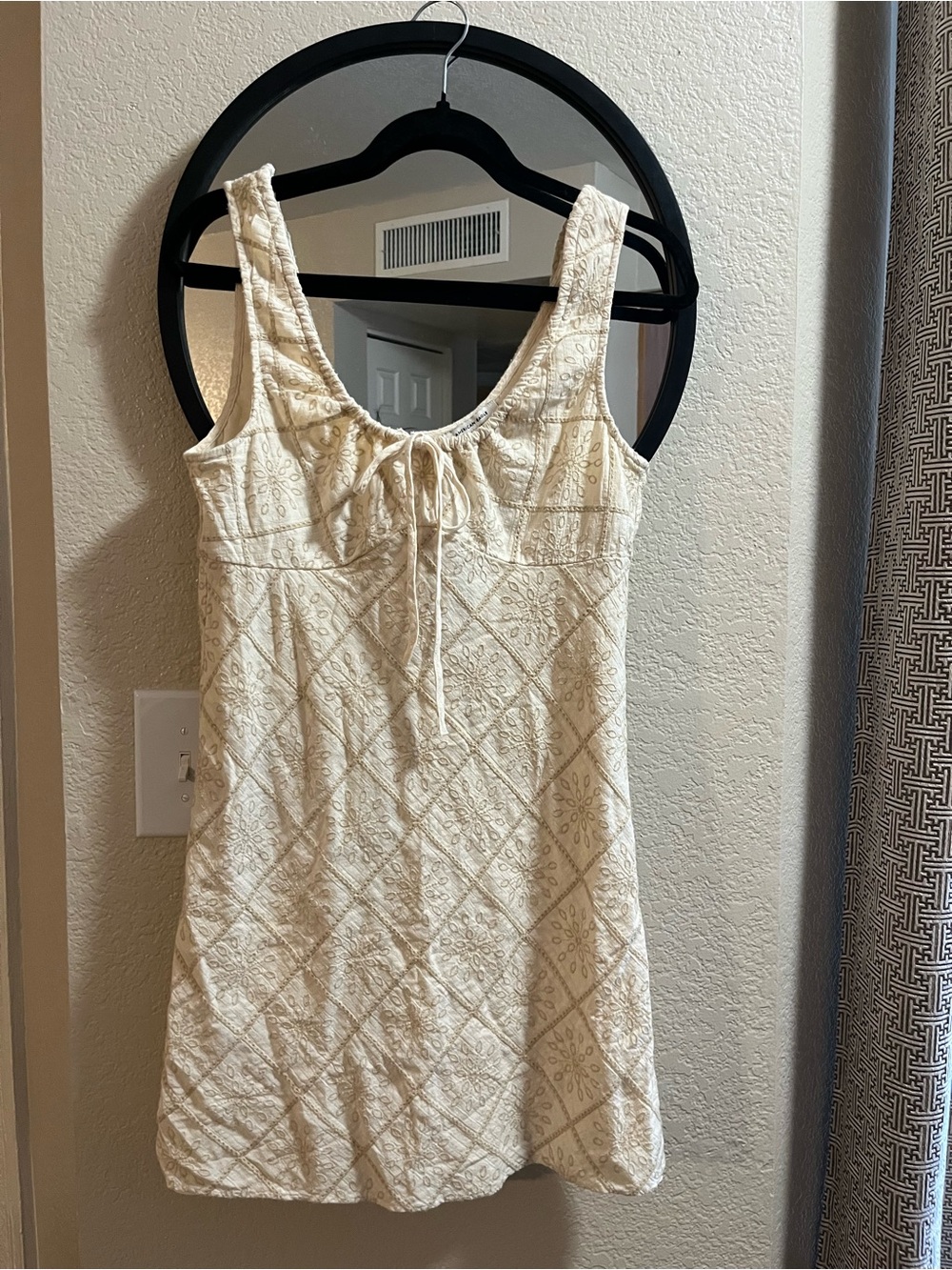 Tie Front Eyelet Midi Dress